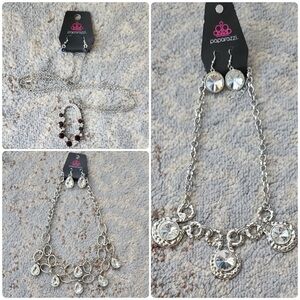 Paparazzi Necklace Earring Sets Three Pair Bundle Silver